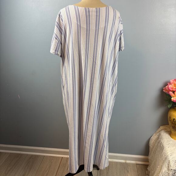 Stan Herman Cotton Kaftan Sleepwear Nightgown House Dress Lounger 2X Plus READ - Picture 2 of 11
